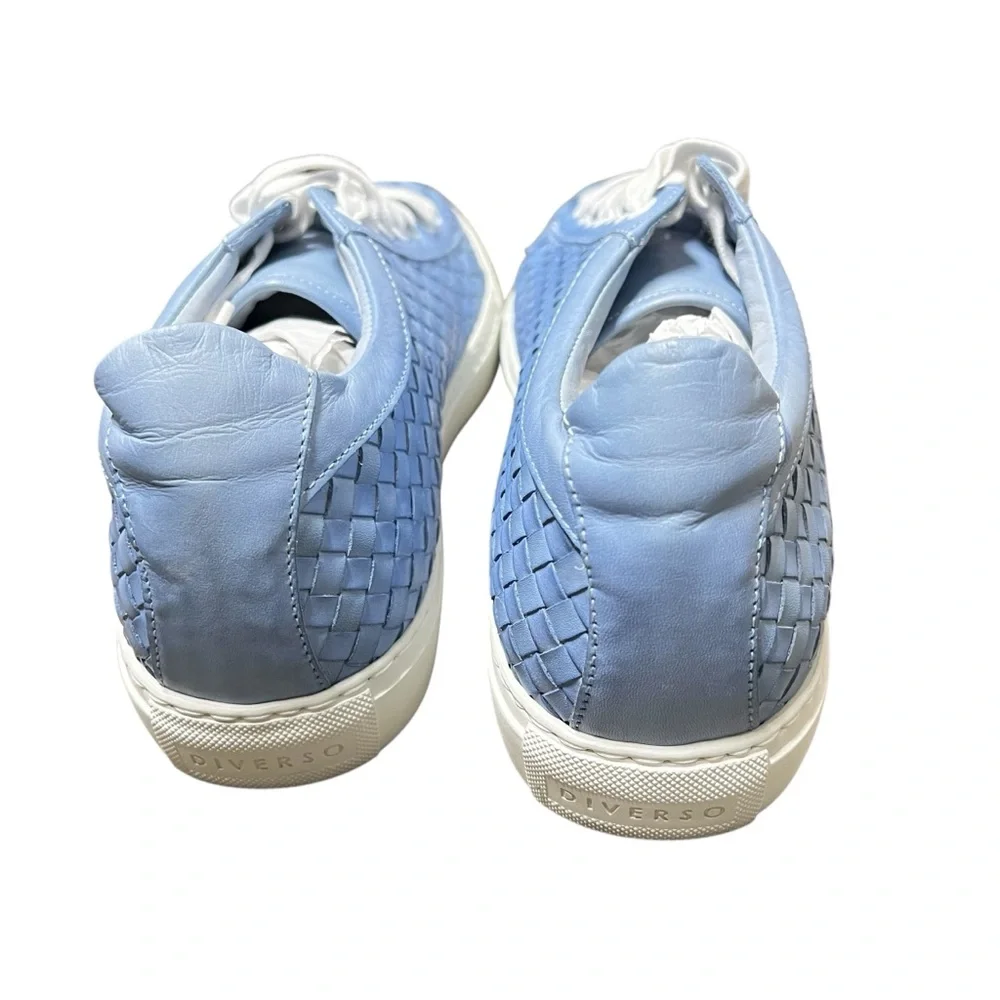 New Mens Diverso London Cornflower Blue Dip Dye Woven Low Top Sneakers 42‎ 8